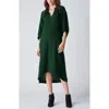 Ocean + Main Ocean+main Gauze Dress With Pockets In Green