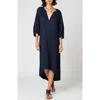 Ocean + Main Ocean+main Gauze Dress With Pockets In Blue