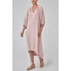 Ocean + Main Ocean+main Gauze Dress With Pockets In Brown