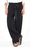 Ocean + Main Ocean+main Gauze Palazzo Pant In Black