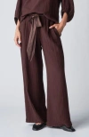Ocean + Main Ocean+main Gauze Palazzo Pant In Brown