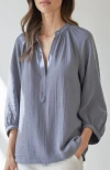 Ocean + Main Ocean+main Gauze Top In Blue