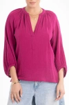 Ocean + Main Ocean+main Gauze Top In Pink