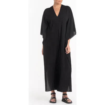 Ocean + Main Ocean+main Maxi Cotton Caftan In Black
