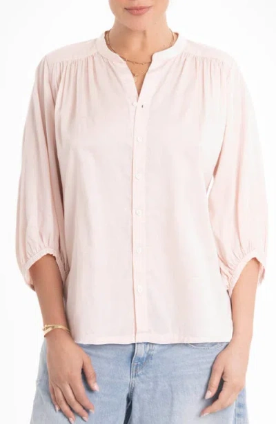 Ocean + Main Ocean+main Poplin Peasant Top In Pink