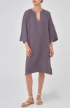 Ocean + Main Ocean+main Short Gauze Tunic Dress With Pockets In Multi