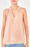 Ocean + Main Ocean+main Sleeveless Gauze Top In Nude