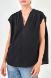 Ocean + Main Ocean+main Sleeveless Rouched Top In Black