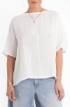 Ocean + Main Ocean+main Square Gauze Top In White