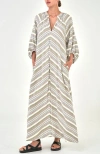 Ocean + Main Ocean+main Striped Maxi Dress In Multi