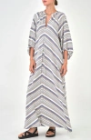 Ocean + Main Ocean+main Striped Maxi Dress In Multi