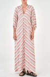 Ocean + Main Ocean+main Striped Maxi Dress In Multi