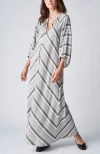 Ocean + Main Ocean+main Striped Maxi Dress In Multi
