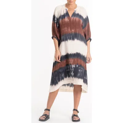 Ocean + Main Ocean+main Tie Dye Gauze Dress With Pockets In Multi