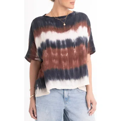 Ocean + Main Ocean+main Tie Dye Square Gauze Top In Multi