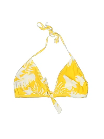 Pre-owned Ocean Pacific Swimsuit Top Yellow Print Pattern Swimwear
