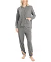 Ocean Pacific Women's Day Breakers Hoodie Pj Set In Gray
