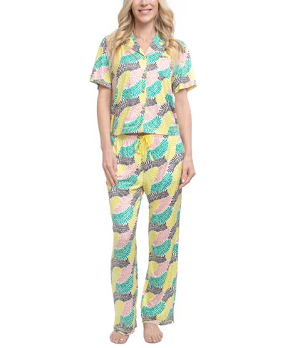 Ocean Pacific Women's Mild At Heart Printed Pajama Set In Multi Palms