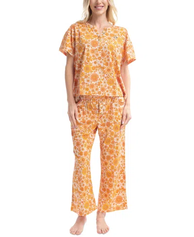 Ocean Pacific Women's Printed Henley Pajama Set