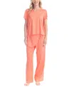 Ocean Pacific Women's Sea Flower Printed Pajama Set In Peach Stars