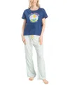 Ocean Pacific Women's Vibes T-shirt/voile Pant In Happy Time