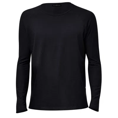 Ocean Rebel Men's Long Sleeve Side-slit Comfort T-shirt - Black