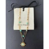 OCEAN RIPPLES 18CT GOLD PLATED AMAZONITE PENDANT LAYERED NECKLACES