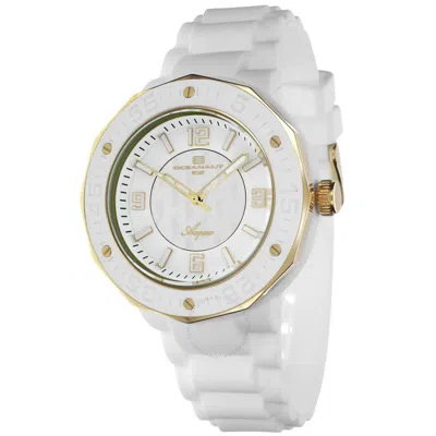 Oceanaut Acqua Quartz White Dial Ladies Watch Oc0216 In Gold / White