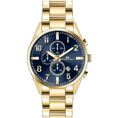 Oceanaut Escapade Chronograph Quartz Blue Dial Men's Watch Oc5854 In Gold