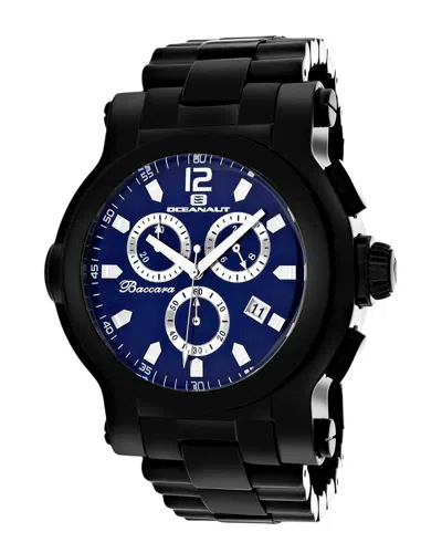 Oceanaut Baccara Xl Blue Dial Mens Watch Oc0829 In Black / Blue