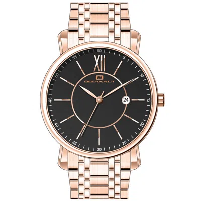 Oceanaut Men's Expedition Black Round 46mm In Gold