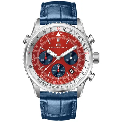 Oceanaut Men's Flight Red Dial Watch In Blue