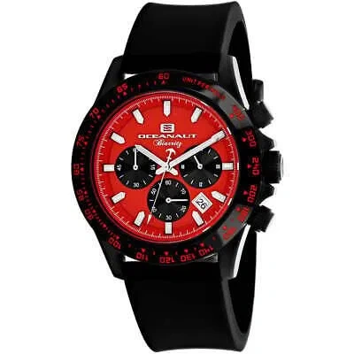 Pre-owned Oceanaut Mens Biarritz Red Dial Watch - Oc6115r