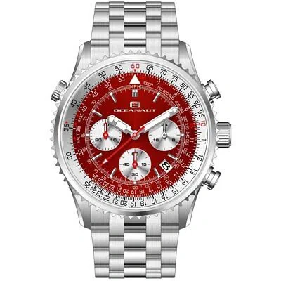 Pre-owned Oceanaut Mens Flight Red Dial Watch - Oc0124