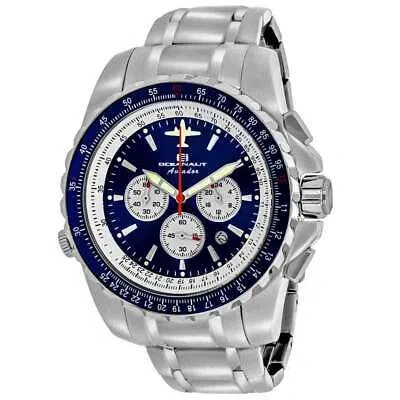 Pre-owned Oceanaut Mens Pilot Watch Oc0113 Blue Dial Stainless Steel 50m Water