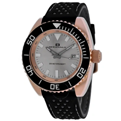 Oceanaut Submersion Quartz Silver Dial Men's Watch Oc0523 In Black / Gold Tone / Silver