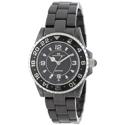 Pre-owned Oceanaut Womens Ceramic Black Dial Watch - Cn1c2601