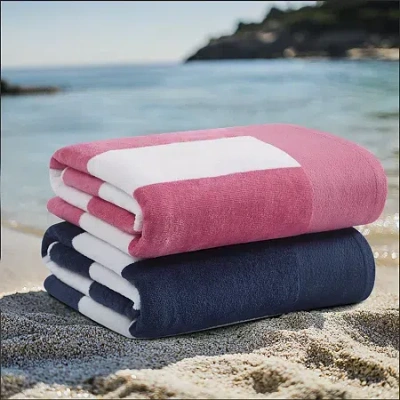 Oceanfront Resort Cabana Stripe Jacquard 2-pc. Beach Towel In Multi