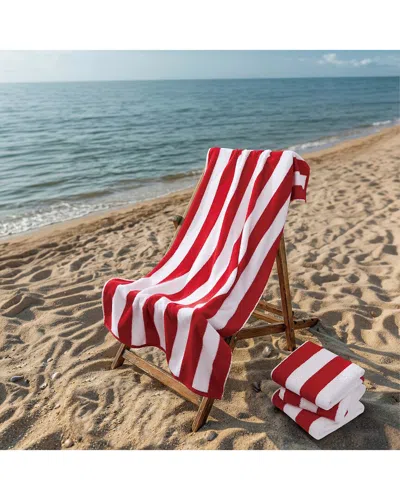 Oceanfront Resort Classic Cabana 4-pack Beach Towels In Red