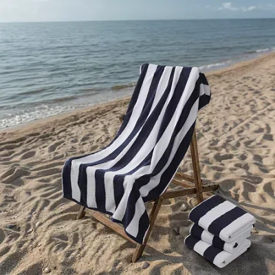 Oceanfront Resort Classic Cabana Stripe 4-pc. Beach Towel In Black