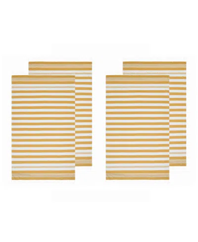 Oceanfront Resort Cotton Salty Stripe Sand-free Turkish Beach Towels, Set Of 4 In Multi
