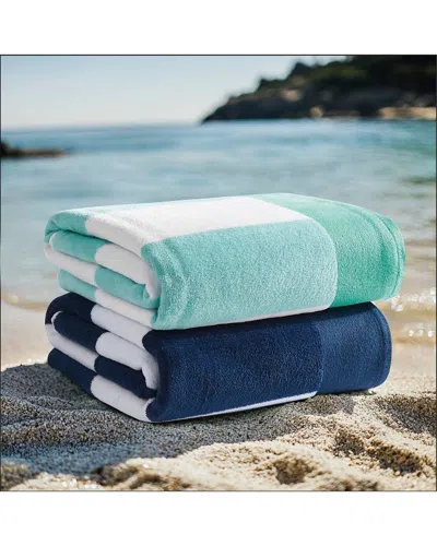 Oceanfront Resort Set Of 2 Cabana Stripe Beach Towels In Multi