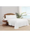 Oceanfront Resort Solid Percale Sheet Set In White