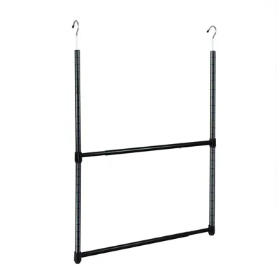 Oceanstar 2-tier Portable Adjustable Closet Hanger Rod, Black