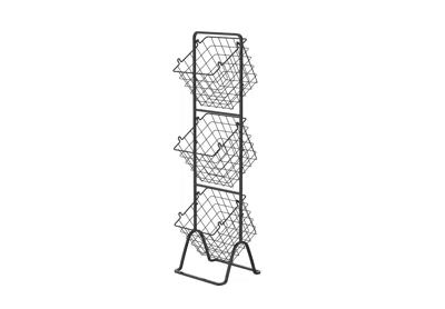 Oceanstar 3-tier Metal Wire Storage Basket Stand With Removable Baskets - Black In Pattern