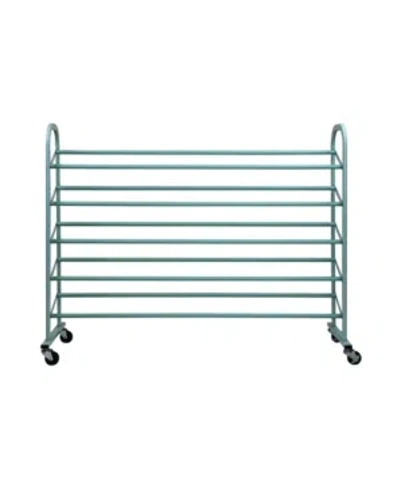 Oceanstar 5-tier Metal Shoe Rack In Turquoise