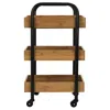 Oceanstar Portable Storage Cart With 3 Easy Removable Bamboo Trays