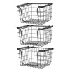 Oceanstar Stackable Metal Wire Storage Basket Set For Pantry, Countertop, Kitchen Or Bathroom - Black, Set Of