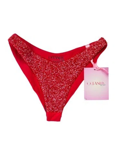 Pre-owned Oceanus Beaded Accents Bottoms In Red