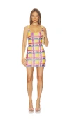 Oceanus Candy-stripe Mini Dress In Multicolor